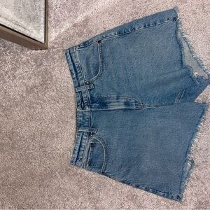 Abercrombie & Fitch Light Blue Jean Dad Curve Love Shorts